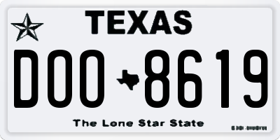TX license plate DOO8619