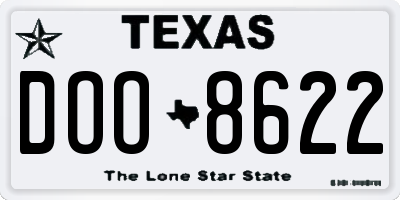 TX license plate DOO8622