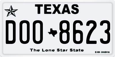 TX license plate DOO8623