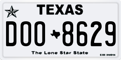 TX license plate DOO8629
