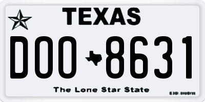 TX license plate DOO8631