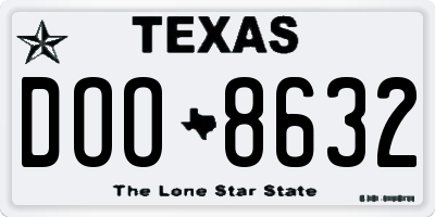 TX license plate DOO8632