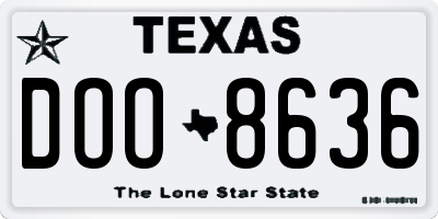 TX license plate DOO8636