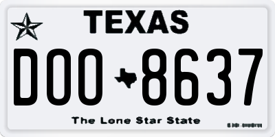 TX license plate DOO8637