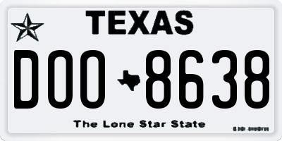 TX license plate DOO8638