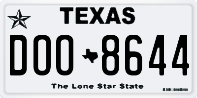 TX license plate DOO8644