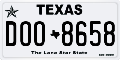 TX license plate DOO8658