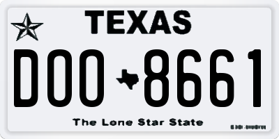 TX license plate DOO8661