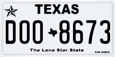 TX license plate DOO8673