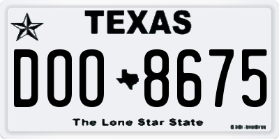 TX license plate DOO8675