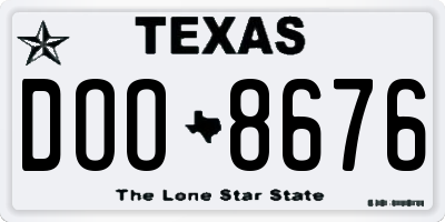 TX license plate DOO8676