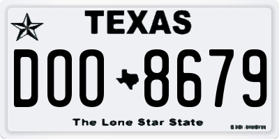 TX license plate DOO8679