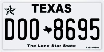 TX license plate DOO8695