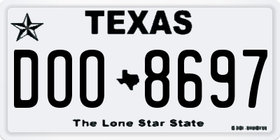 TX license plate DOO8697