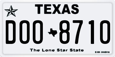TX license plate DOO8710