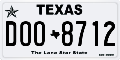 TX license plate DOO8712