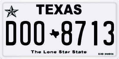 TX license plate DOO8713