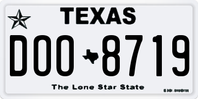 TX license plate DOO8719