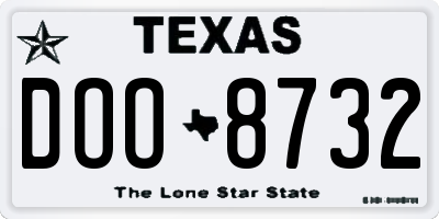 TX license plate DOO8732