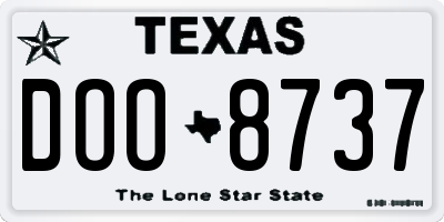 TX license plate DOO8737