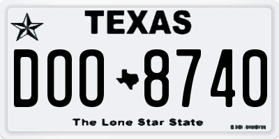 TX license plate DOO8740
