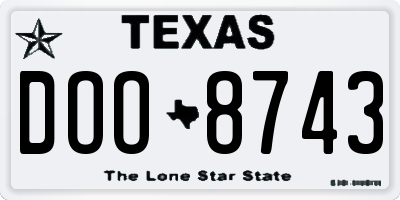 TX license plate DOO8743
