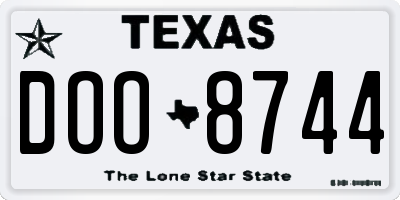 TX license plate DOO8744