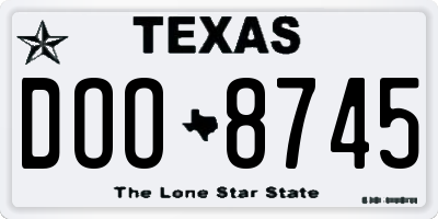 TX license plate DOO8745