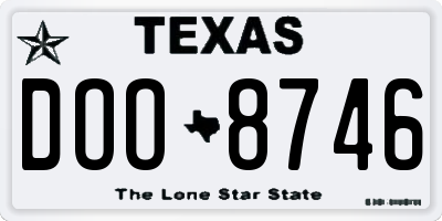 TX license plate DOO8746