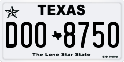 TX license plate DOO8750