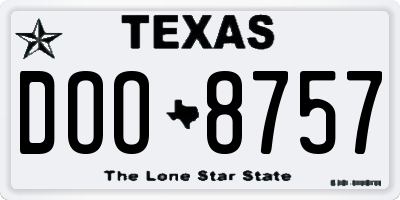 TX license plate DOO8757