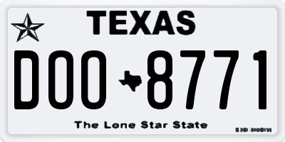 TX license plate DOO8771