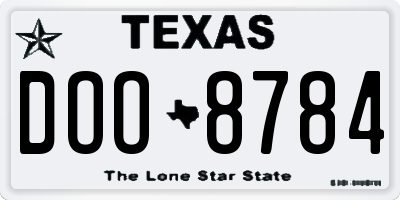 TX license plate DOO8784