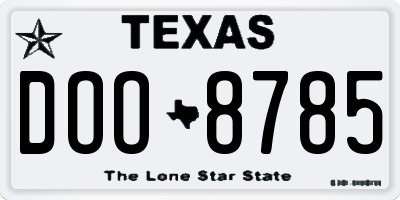 TX license plate DOO8785