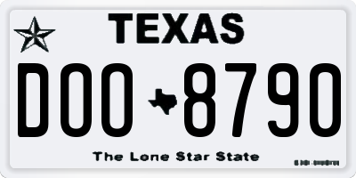 TX license plate DOO8790
