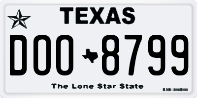 TX license plate DOO8799