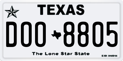 TX license plate DOO8805