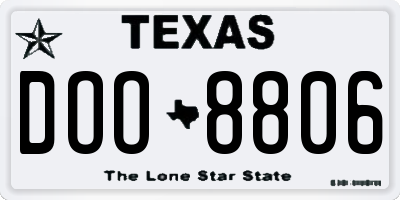 TX license plate DOO8806