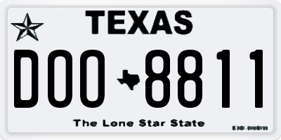 TX license plate DOO8811