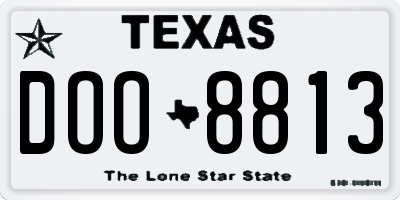 TX license plate DOO8813