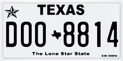 TX license plate DOO8814