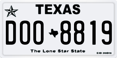 TX license plate DOO8819