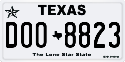 TX license plate DOO8823
