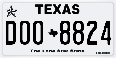 TX license plate DOO8824