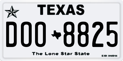 TX license plate DOO8825