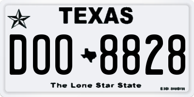 TX license plate DOO8828