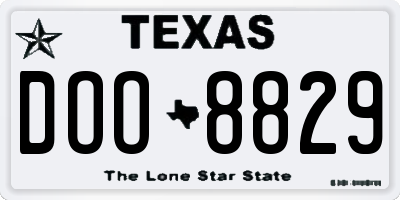 TX license plate DOO8829