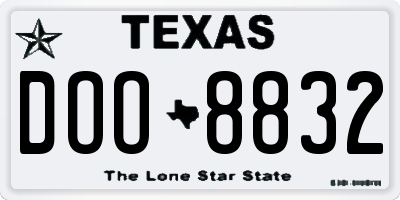TX license plate DOO8832
