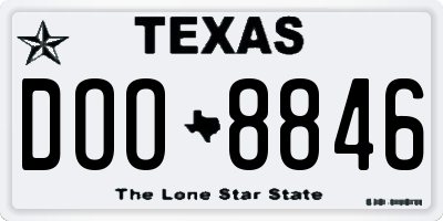 TX license plate DOO8846