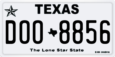 TX license plate DOO8856